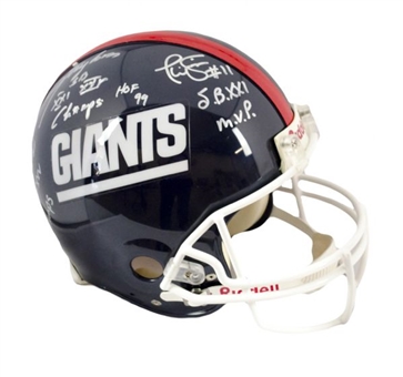 "Giants Greats" Full Size Helmet Signed By Lawrence Taylor, Phil Simms, & Bill Parcells